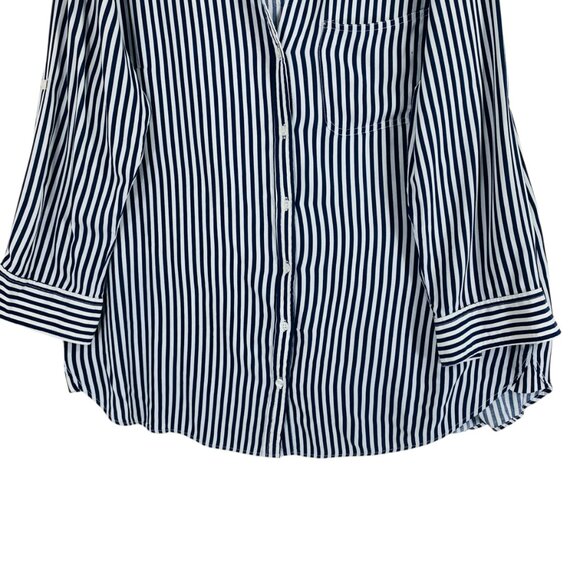 plus SZ  Button Down Roll-up 3/4 Sleeves Lapel Collar Shirt  sz 1X Velvet Heart - Picture 3 of 15